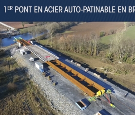 Vidéo de suivi chantier : lançage du pont métallique du Blavet (Morbihan)
